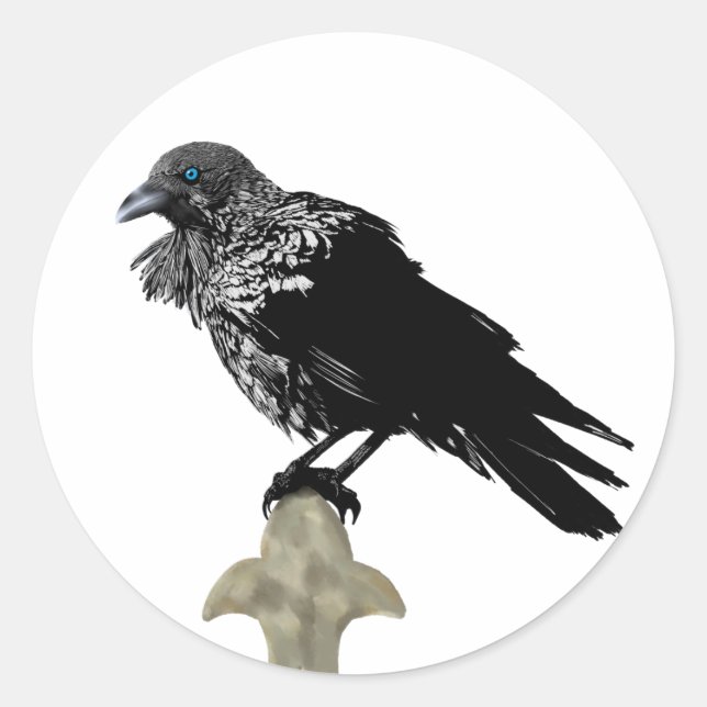 Inken Raven Runder Aufkleber (Vorderseite)