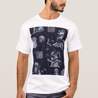 Inkische Kultur: Nahtloses grafisches Muster T-Shirt