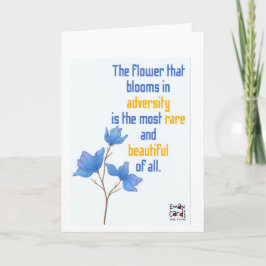 Inklusion für Down-Syndrom - Blaue Blumen Karte