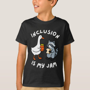 Inklusion ist mein Ding Lustige Gans Waschbär Auti T-Shirt