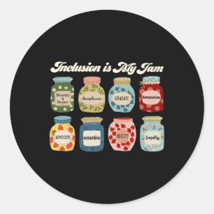 Inklusion ist mein Jam Autismus Awareness Lehrer Runder Aufkleber