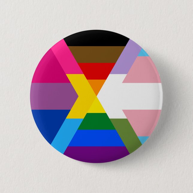 Inklusive Flag w/Bi, Pan, Trans und GQ Farben Bu Button (Vorderseite)
