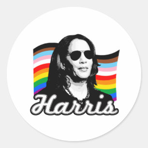 Inklusive Harris-Flagge Runder Aufkleber