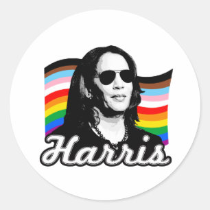 Inklusive Harris-Flagge Runder Aufkleber