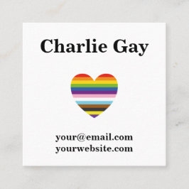 Inklusive Pride LGBTQ Gay Rainbow Business Card Quadratische Visitenkarte