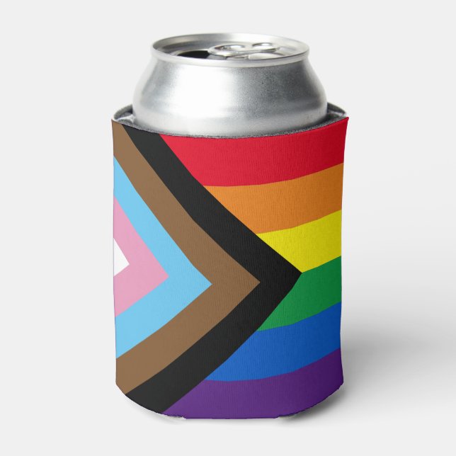 Inklusive Regenbogen Lgbtq Gay Diversity-Flagge Dosenkühler (Kanne Vorderseite)