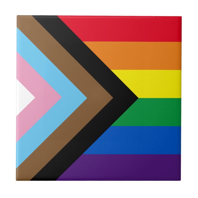 Inklusive Regenbogen Lgbtq Gay Diversity-Flagge Fliese (Vorderseite)