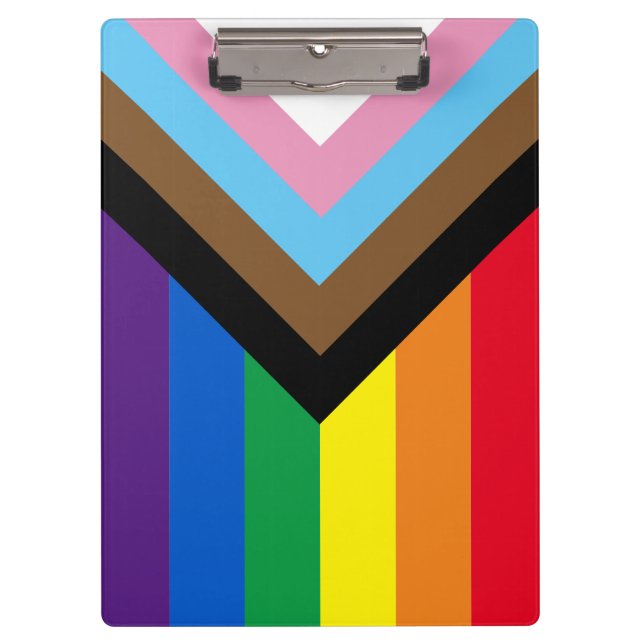 Inklusive Regenbogen Lgbtq Gay Diversity-Flagge Klemmbrett (Vorderseite)