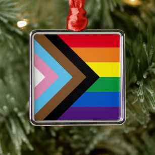 Inklusive Regenbogen Lgbtq Gay Diversity-Flagge Ornament Aus Metall