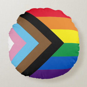 Inklusive Regenbogen Lgbtq Gay Diversity-Flagge Rundes Kissen