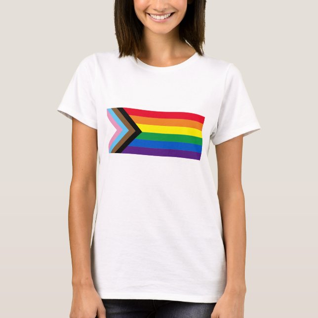 Inklusive Regenbogen Lgbtq Gay Diversity-Flagge T-Shirt (Vorderseite)