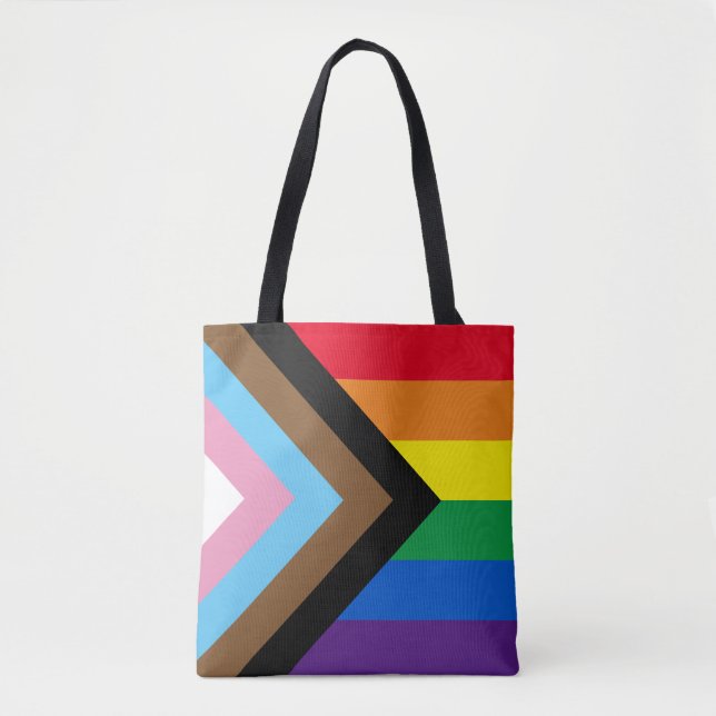 Inklusive Regenbogen Lgbtq Gay Diversity-Flagge Tasche (Vorderseite)