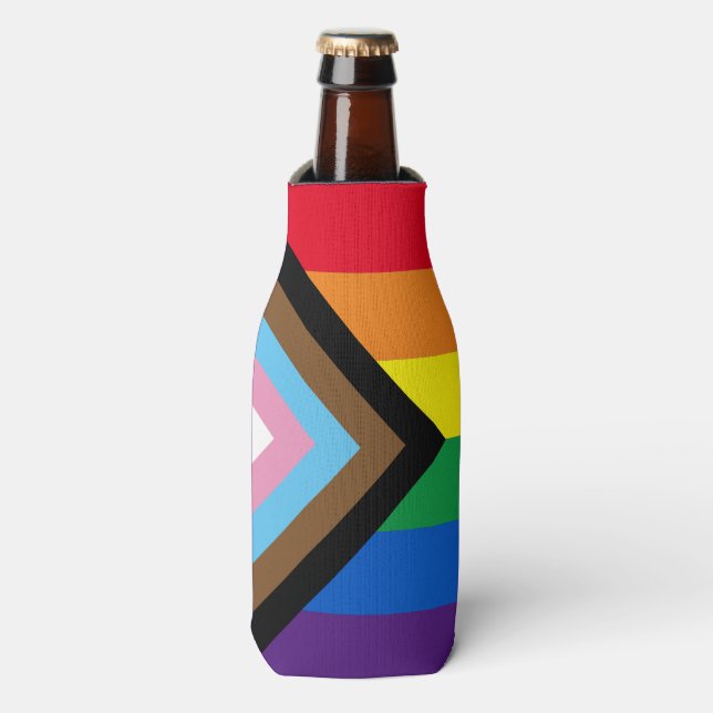 Inklusive Regenbogenflagge Lgbtq Gay Pride Flaschenkühler (Flaschenvorderseite)