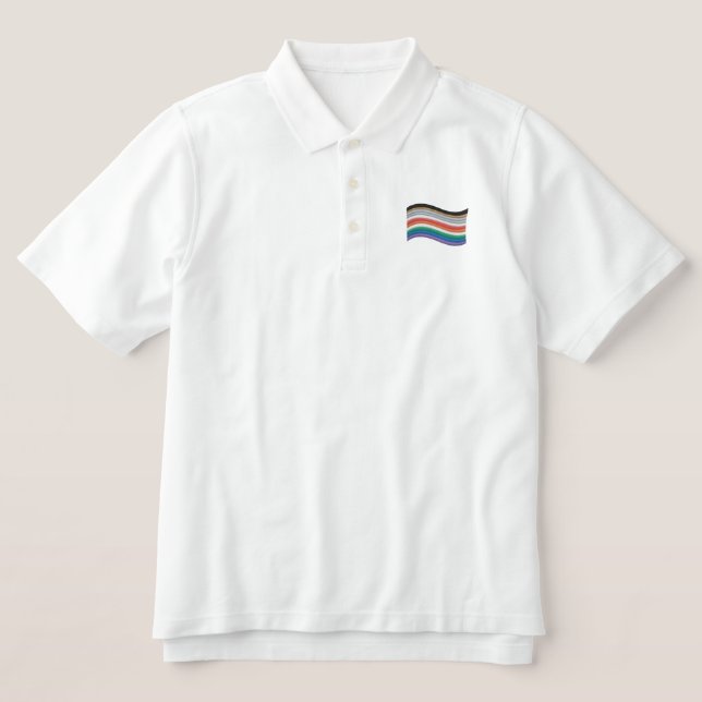 Inklusiver, bestickter T - Shirt mit der Flagge (Design Vorderseite)