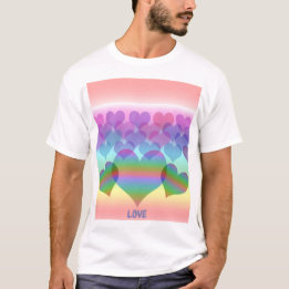 Inklusiver Pastell-Regenbogen aus Herz und Liebe T-Shirt