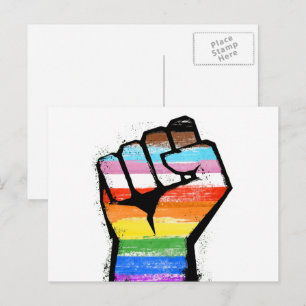 Inklusiver Progress Pride Faust Postkarte