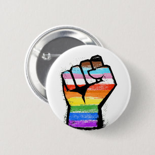 Inklusiver Progress Pride Fist Button