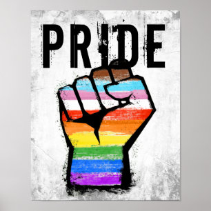 Inklusiver Progress Pride Fist Poster