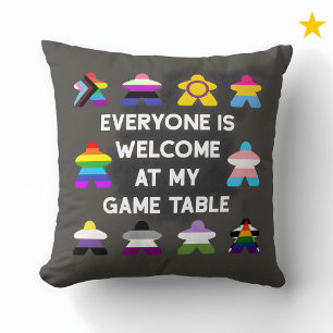 Inklusives Brettspiel LGBTQ-Stolzflagge-Meeples Kissen