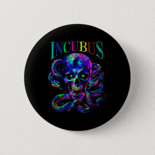 Inkubus Schädel und Schlangen Halloween-Gotik Button