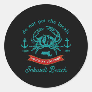 Inkwell Beach Marthas Vineyard Krabben Urlaub Ande Runder Aufkleber