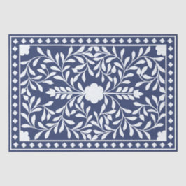 Inky Blue 1 Traditional Bone Inlay Decoupage Paper Seidenpapier