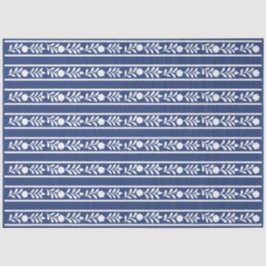 Inky Blue 2 Floral Bone Inlay Decoupage Seidenpapier