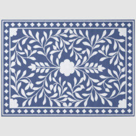 Inky Blue 2 Traditional Bone Inlay Decoupage Paper Seidenpapier