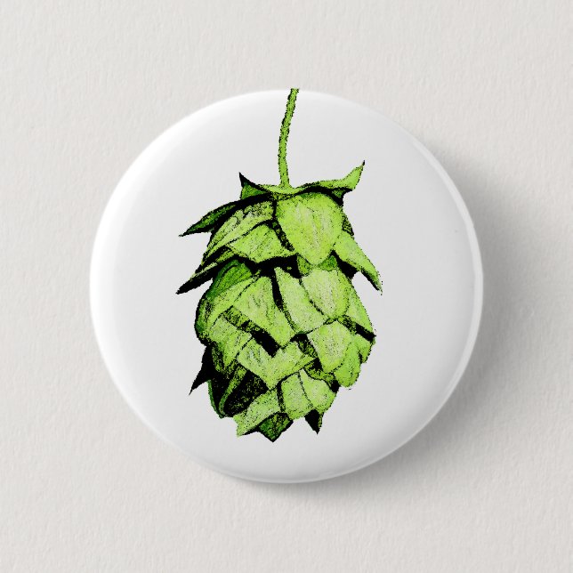 Inky Hopfenillustration Button (Vorderseite)