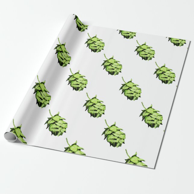 Inky Hopfenillustration für Bier-Liebhaber! Geschenkpapier (Ungerollt)
