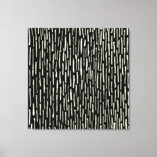 Inky Lines - Cream auf Schwarz Leinwanddruck