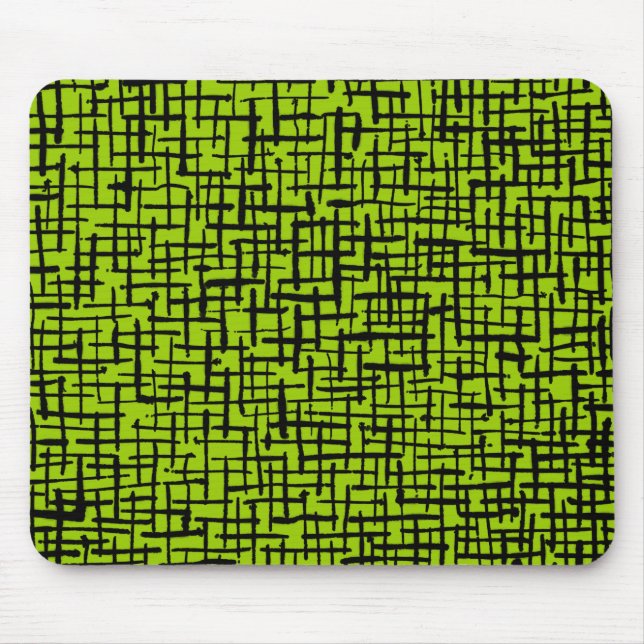 Inky Lines - Schwarz auf Mars Green Mousepad (Vorne)