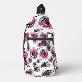 Inky Petals Nahtlose Muster Crossbody Bag