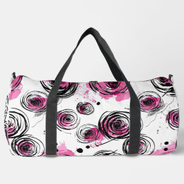 Inky Petals Nahtlose Muster Duffle Bag