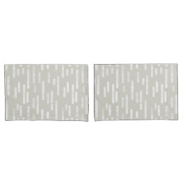Inky Rounded Lines Muster | Beige und Weiß Kissenbezug