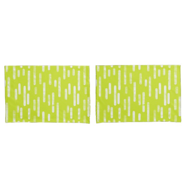 Inky Rounded Lines Muster | Bright Lime Green Kissenbezug (Vorderseite-Set)