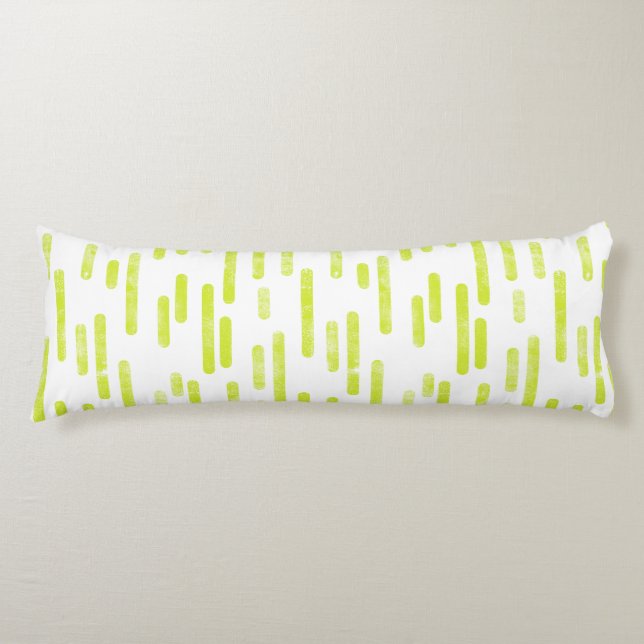 Inky Rounded Lines Muster | Bright Lime Green Seitenschläferkissen (Vorderseite)