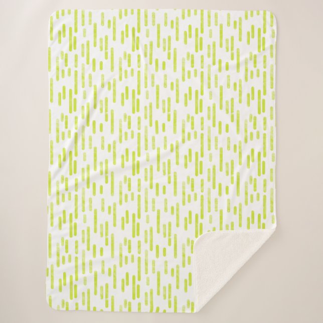 Inky Rounded Lines Muster | Bright Lime Green Sherpadecke (Vorderseite)