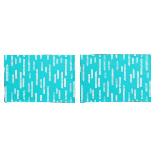 Inky Rounded Lines Muster | Hellblau/Türkis Kissenbezug (Vorderseite-Set)