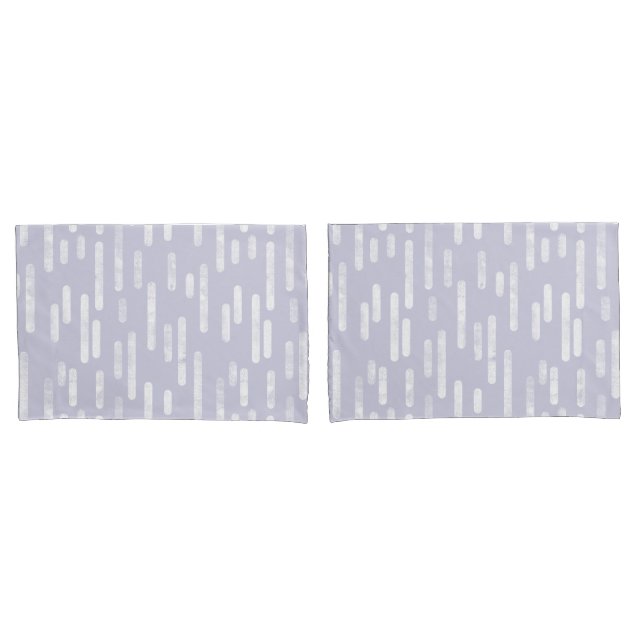 Inky Rounded Lines Muster | Lila/weiß Kissenbezug (Vorderseite-Set)