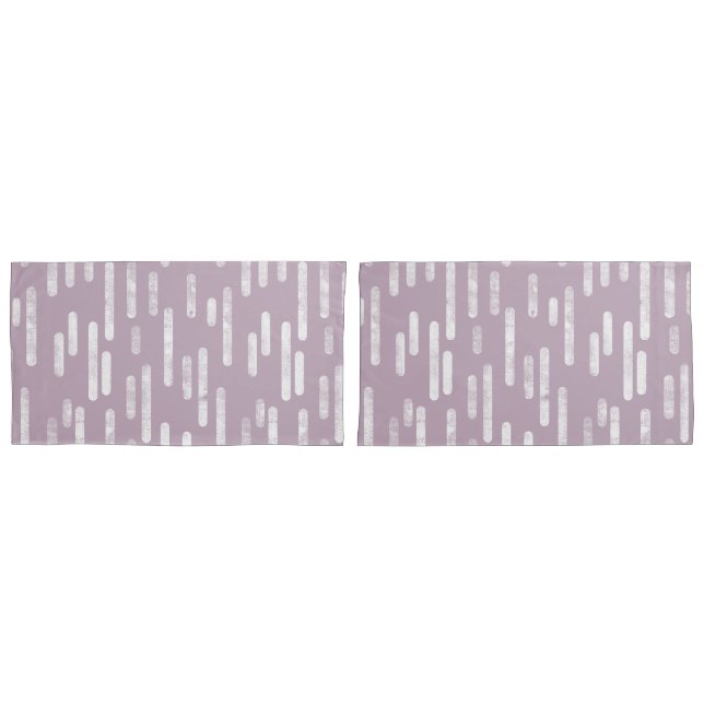 Inky Rounded Lines Muster | Mauve und White Kissenbezug (Vorderseite-Set)