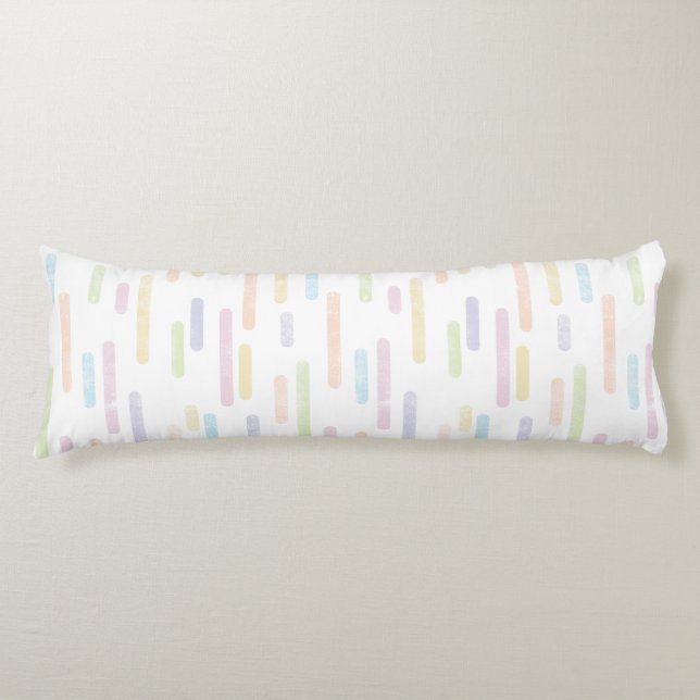 Inky Rounded Lines Muster | Pastel-Rainbow-Farben Seitenschläferkissen (Vorderseite)