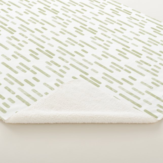 Inky Rounded Lines Muster | Pistachio Green/White Sherpadecke (3/4)