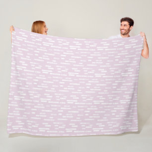 Inky Rounded Lines Muster Weiß auf Dusty Pink Fleecedecke