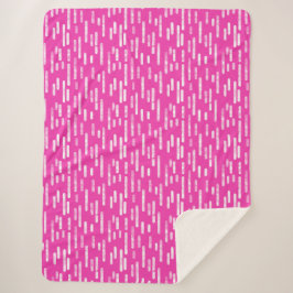 Inky Rounded Lines Muster | Weiß/hell rosa Sherpadecke