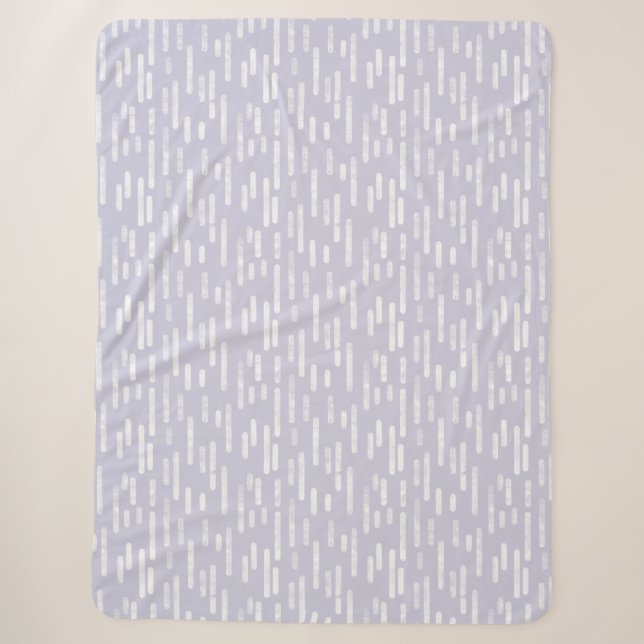 Inky Rounded Lines Muster | White on Dusty Lila Sherpadecke (Vorderseite)
