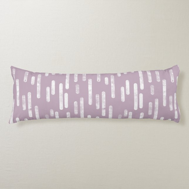 Inky Rounded Lines Muster | White on Mauve Seitenschläferkissen (Vorderseite)