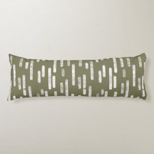 Inky Rounded Lines Muster   White on Olive Green Seitenschläferkissen