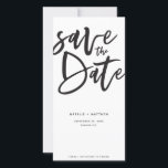 Inky-Skript Save the Date<br><div class="desc">Inky Skript Save the Date monochrome Save the Date Hochzeitseinladung. Schwarz/Weiß,  aber die Hintergrundfarbe kann geändert werden.</div>