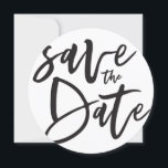 Inky-Skript Save the Date<br><div class="desc">Inky Skript Save the Date monochrome Save the Date Hochzeitseinladung. Schwarz/Weiß,  aber die Hintergrundfarbe kann geändert werden.</div>